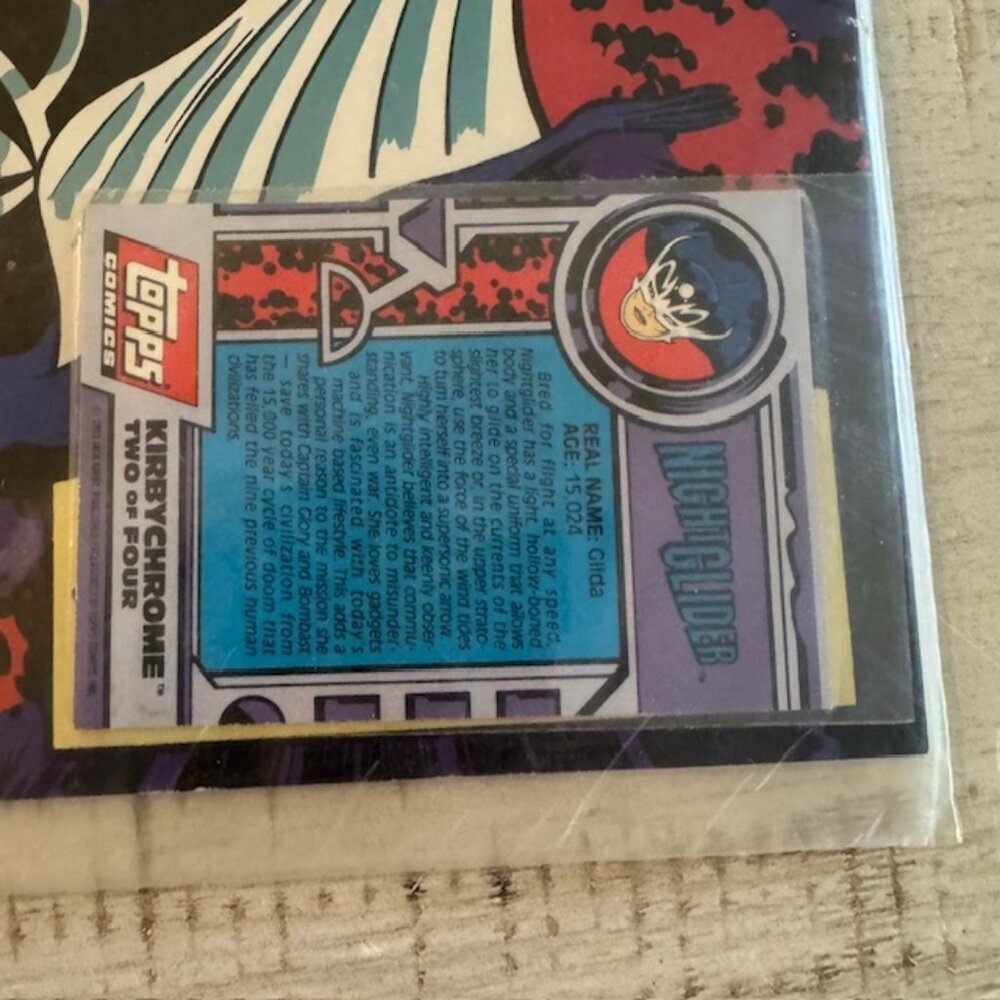 Vintage 1993 TOPPS COMICS - KIRBYCHROME NIGHT GLIDER - FACTORY SEALED WITH CARD - Picture 3 of 3